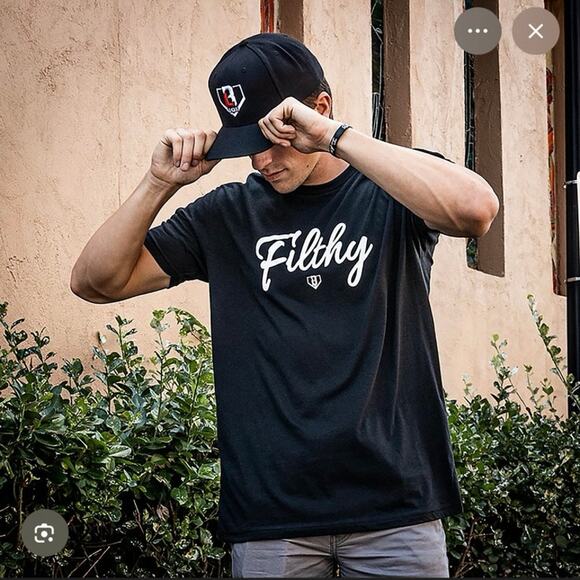 NWT Baseball Life 101 Filthy Tee in Black/Pink - Picture 6 of 6